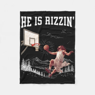 He Is Risen Rizzin' Easter Jesus Christian Faith S Fleece Blanket