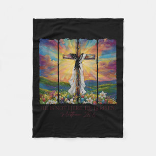 He Is Risen Spring Easter Jesus Cross Christian Bi Fleece Blanket