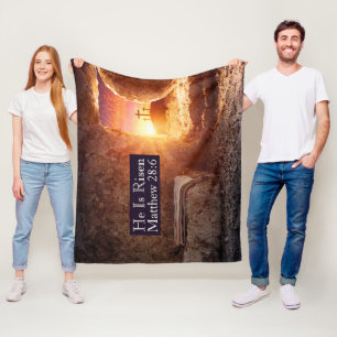 He Is Risen Three Crosses Empty Tomb Blanket