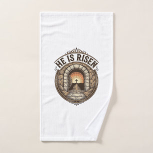 He Is Risen Vintage Easter Cross Shirt Hand Towel