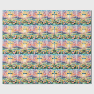 He is Risen, Watercolor Art Wrapping Paper