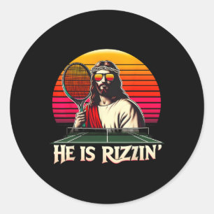 He Is Rizzin' Christian Has Rizzin' Easter Table T Classic Round Sticker