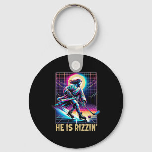 He Is Rizzin Christian Ice Hockey Lover Jesus Meme Keychain