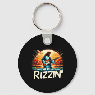 He Is Rizzin Easter Christian Jesus Vintage Jesus Keychain