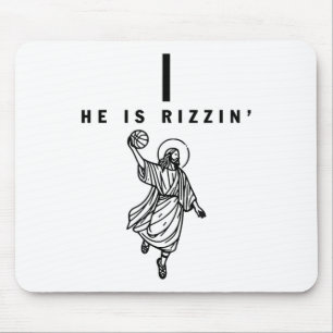 He Is Rizzin Easter Jesus Basketball Christian Rel Mouse Pad
