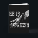 He Is Rizzin Funny Christian Basketball Meme Easte Card<br><div class="desc">He Is Rizzin Funny Christian Basketball Meme Easter</div>