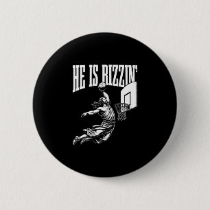 He Is Rizzin Funny Easter Rizz Meme Sketll  2 Inch Round Button