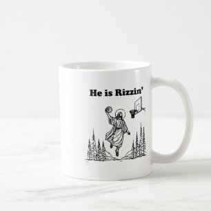 He Is Rizzin Funny Jesus Basketball Easter Christi Coffee Mug