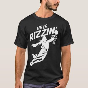 He Is Rizzin Funny Jesus Bysketbyll Meme Retro Eas T-Shirt
