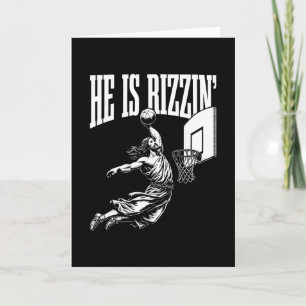 He Is Rizzin Funny Jesus Sketll Meme Easter Christ Card
