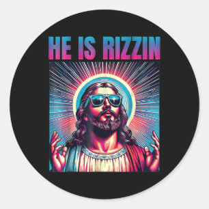 He Is Rizzin Happy Easter Day  Classic Round Sticker