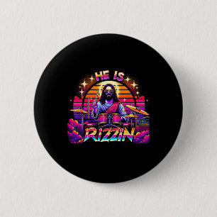 He Is Rizzin' Happy Easter Day Funny Christian Nd  2 Inch Round Button