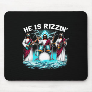 He Is Rizzin' Jesus Has Rizzen Funny Christian Byn Mouse Pad