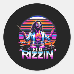 He Is Rizzin' Jesus Has Rizzen Funny Easter Christ Classic Round Sticker