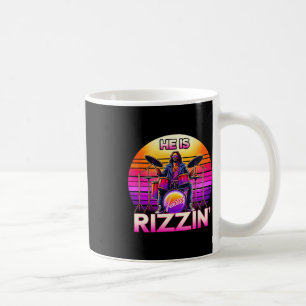 He Is Rizzin' Jesus Has Rizzen Retro Christian Nd Coffee Mug
