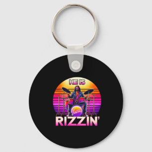 He Is Rizzin' Jesus Has Rizzen Retro Christian Nd Keychain