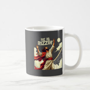 He Is Rizzin Jesus Meme Quote Shirt Funny Volleyba Coffee Mug