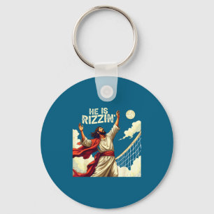 He Is Rizzin Jesus Meme Quote Shirt Funny Volleyba Keychain