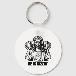 He Is Rizzin Jesus Skateboard Easter Religious Ris Keychain