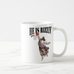 He Is Rizzin Jesus Sketll Christian Easter Jesus F Coffee Mug