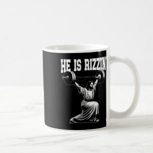 He Is Rizzin' Jesus Weightlifting Snatch Clean And Coffee Mug