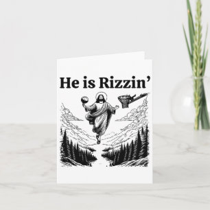 He Is Rizzin Retro Easter Jesus Basketball Christi Card