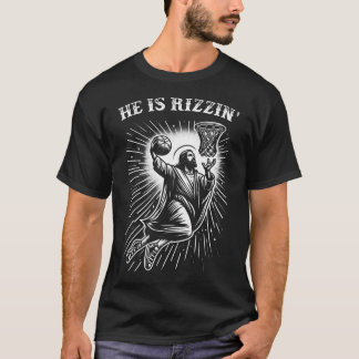 He Is Rizzin' Risen Funny Jesus Christian Playing  T-Shirt