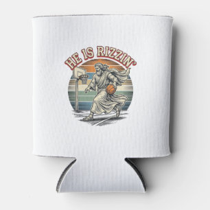 He Is Rizzin Vintage Basketball Religious Shirt De Can Cooler