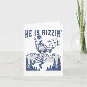 He Is Rizzin Volleyball Jesus Happy Easter Funny C Card