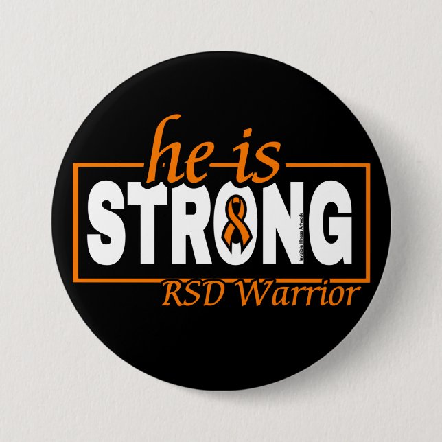 HE IS STRONG...RSD 3 INCH ROUND BUTTON (Front)