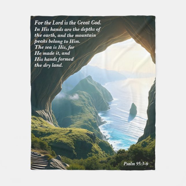 He is the Great God, God & Creation Verse Fleece Blanket (Front)