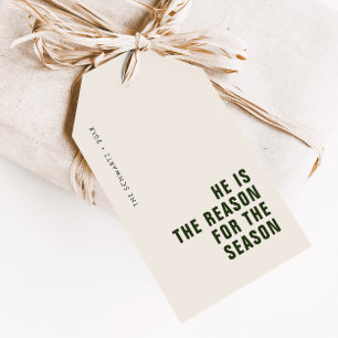 He is the Reason for the Season Christian Holiday Gift Tags