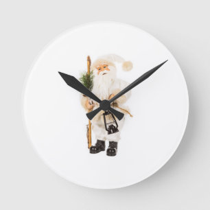 HE IS VINGAGE AND BEAUTIFUL IN WHITE-SANTA CLOCK