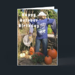 HE ISN'T SCARY-BUT YOUR AGE IS "OCTOBER" CARD<br><div class="desc">I AM MAKING MORE TODAY, BUT IF YOU LIKE THIS ONE AND IT NEEDS TO SAY ANY OTHER MONTH... .TAKE A MOMENT AND JUST CHANGE IT (I am making November as well tho) AND THANK YOU SO MUCH FOR STOPPING BY ONE OF MY NINE STORES HERE AT ZAZZLE. HAVE A...</div>