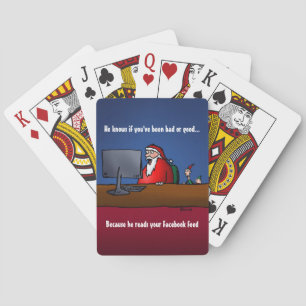 He Knows If You've Been Bad Funny Santa Playing Cards