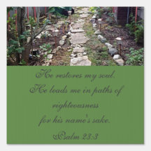 He Leads Me - Garden Sign