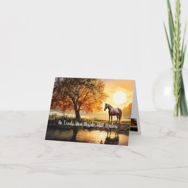 He Leads You Beside Still Waters Note Card (Front)