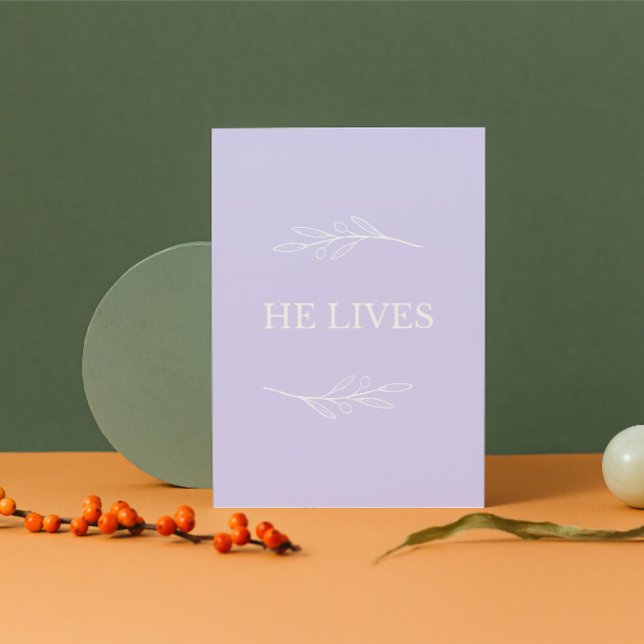 He Lives Christian Easter Card – Lavender Faith (Celebrate His Resurrection — A Card That Brings Hope)