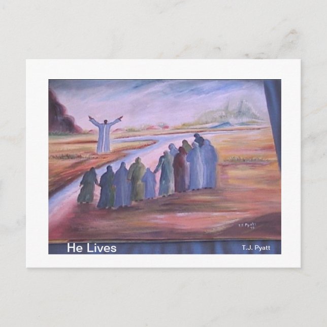 He Lives, Preaching and Teaching Postcard (Front)