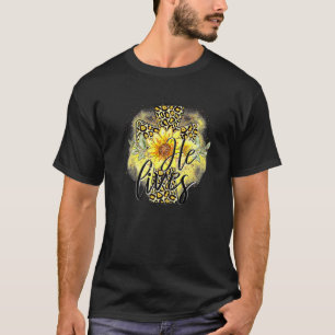 He Lives Sunflowers Faith Jesus Cross Christian Ea T-Shirt
