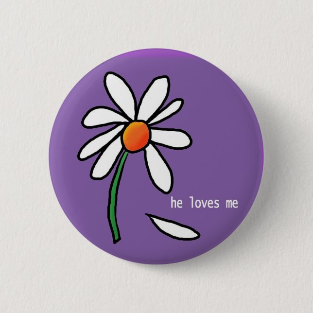 he loves me 2 inch round button (Front)