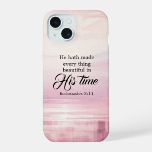 "He Made Everything Beautiful" Watercolor Sunset iPhone 15 Case