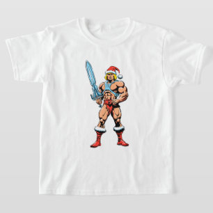 He Man Cartoon in Santa Hat – Retro Heman T-Shirt