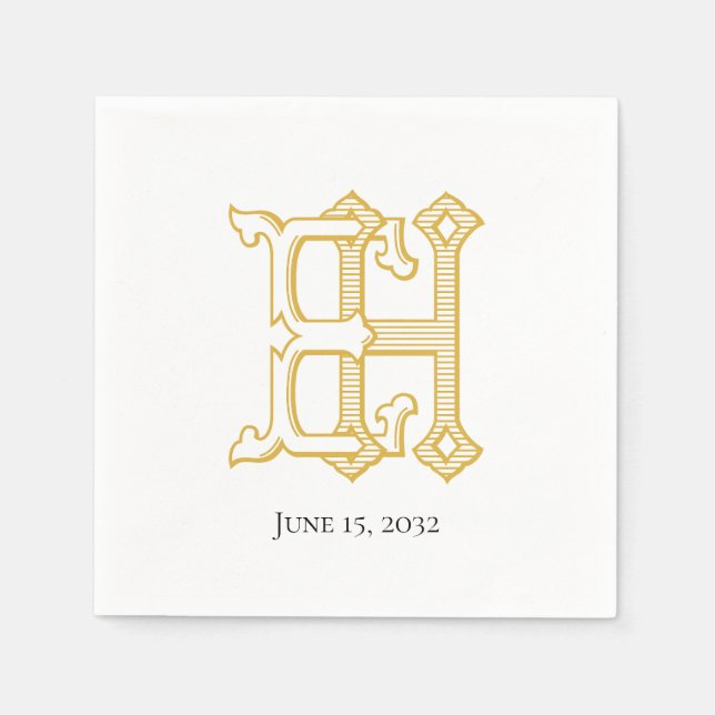 HE Monogram or EH Monogram Napkins (Front)