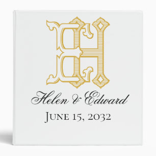 HE Monogram or EH Monogram wedding binder