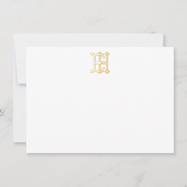 HE Monogramme ou EH Monogram Cartes pour notes (Devant)
