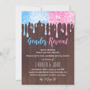 He or She Balloon Gender Reveal Invitation