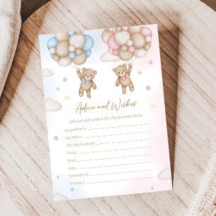 He or She Bear Gender Reveal Advice & Wishes Game