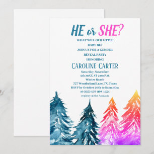 He or She Boy or Girl Winter Baby Shower Invitation