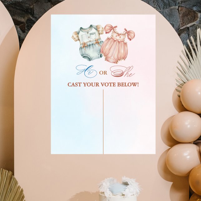 He or She Cast Your Vote Gender Reveal Poster (Creator Uploaded)